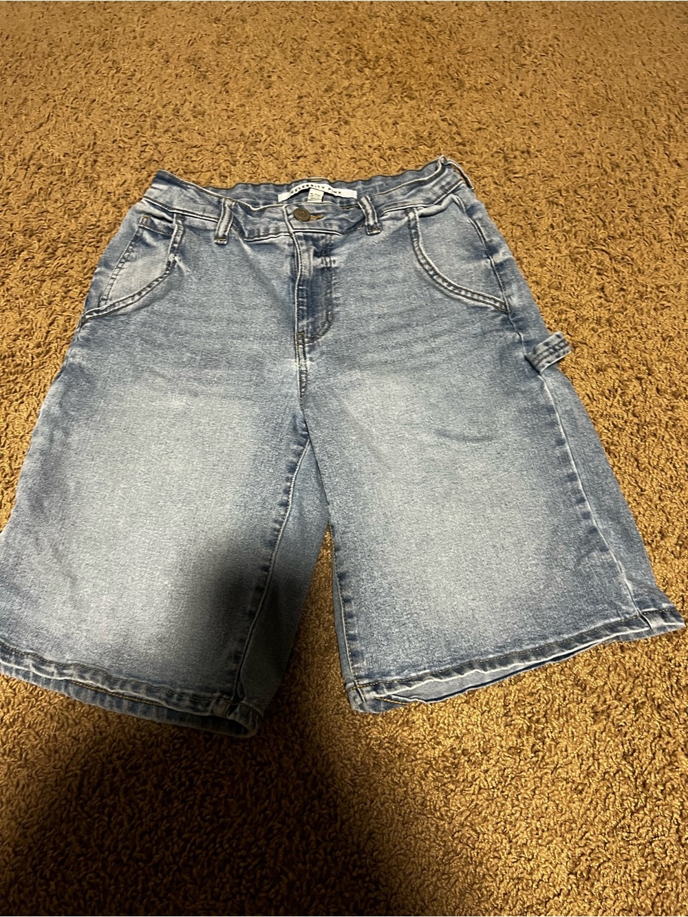 Celebrity Pink Washed Light Blue Denim Bermuda Shorts